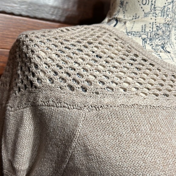 Knox Rose Scoop Neck Long Sleeve Knitted Cream Colored Sweater - Picture 6 of 11